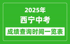 西宁中考成绩查询时间2025年具体时间一览表