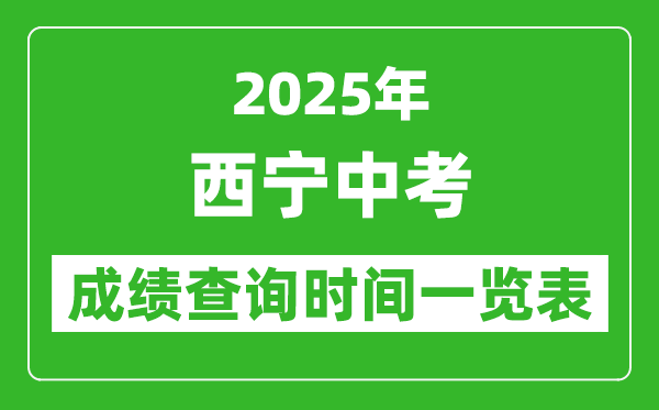 西宁中考成绩查询时间2025年具体时间一览表