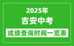 吉安中考成绩查询时间2025年具体时间一览表