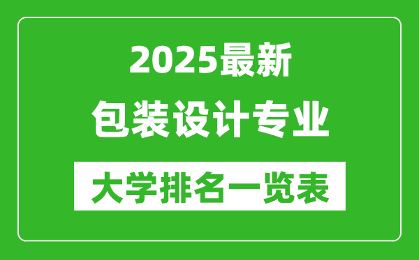 全国包装设计专业最好的大学排名一览表（2025最新）