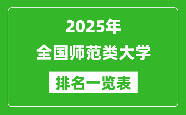 2025全国师范类大学排名一览表（含录取分数线）