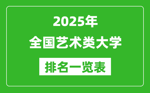 2025全国艺术类大学排名一览表（含录取分数线）